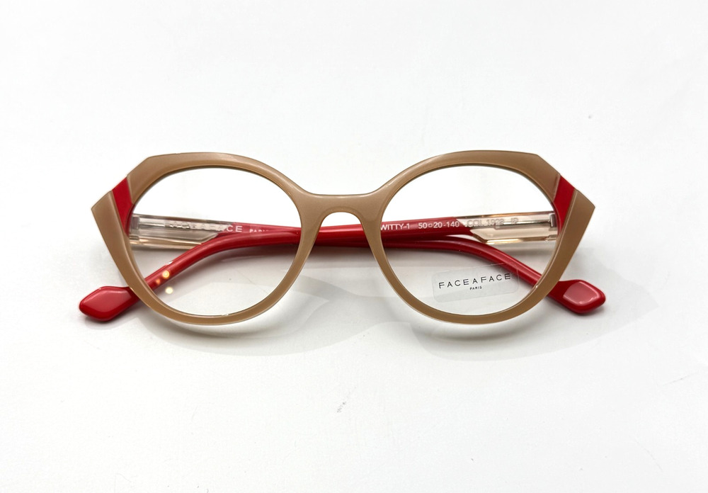 Face a Face Eyeglass Frames Witty 1 1929 Nude Opale Opaque Cat Eye 50-20-140 New
